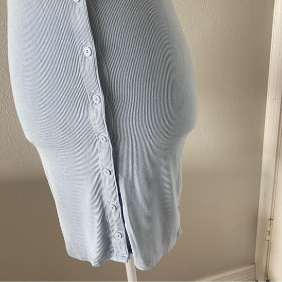 Forever 21 Button Front Tee Dress Ribbed Short Sleeves SZ S - Picture 8 of 14